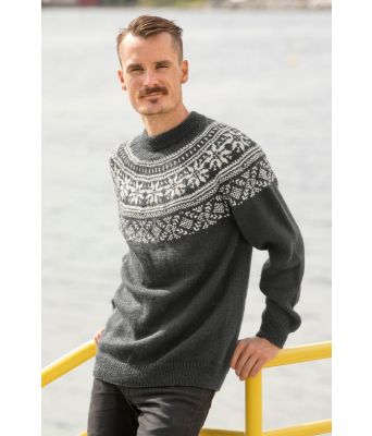 Frost mørkegrå strikkegenser til herre - Viking 1921-12