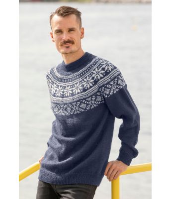 Frost strikkegenser i jeansblå farge - Viking 1921-12