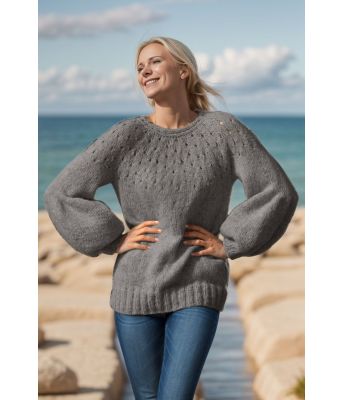 Mørk grå Smil genser - Viking 1923-8-315