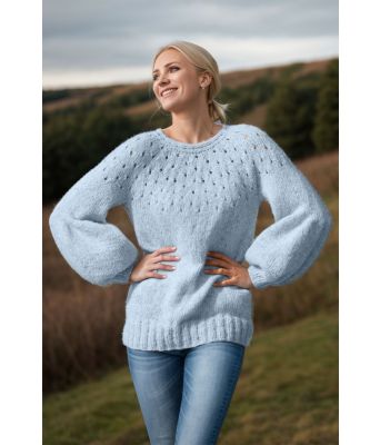 Lys blå Smil genser - Viking 1923-8-320