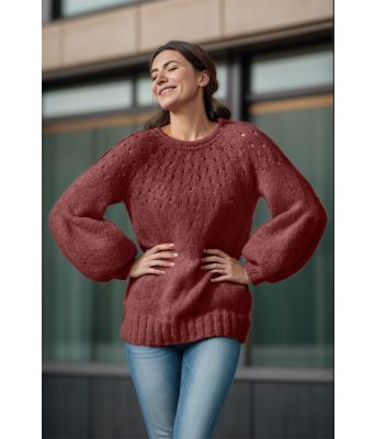 Burgunder Smil genser - Viking 1923-8-354