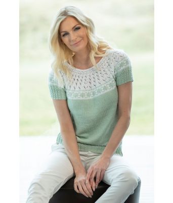 Lys grønn Vera topp / kortermet genser Kathrine Sørland - Viking 2011-1B
