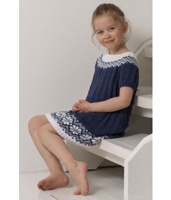 Blå Lydia kjole / tunika til jente - Viking 2015-01a