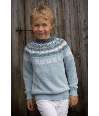 Nova strikkegenser til barn i lys blå - Viking 2017-1B