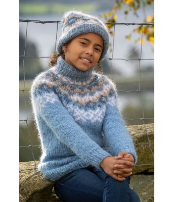 Lyseblå Nova genser og lue til jente / barn - Viking 2026-1
