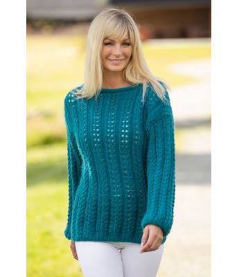 Spore strikkegenser med hullmønster - Viking 2022-7