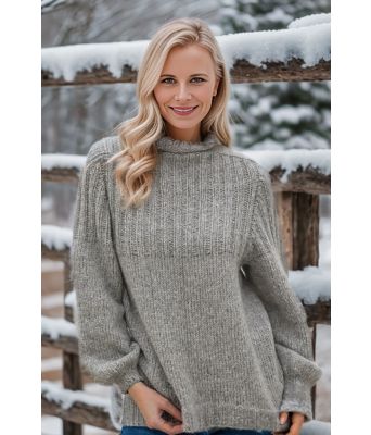 Grå Behag genser i luftig alpakkaull - Viking 2022-2-313