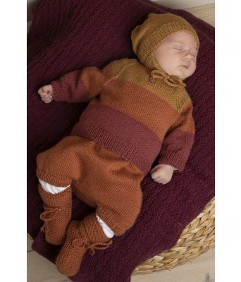 Sahara strikket hentesett til baby - Strikkia 2028-5