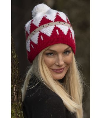 Nisselue strikke lue med julenisser Kathrine Sørland