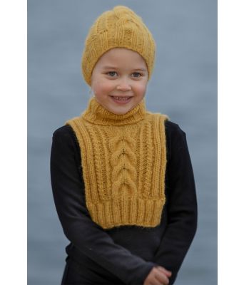 Mila strikket hals og lue til barn - Viking 2033-07