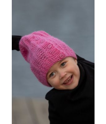 Rosa Sørland strikke lue til barn - Viking 2034-5E