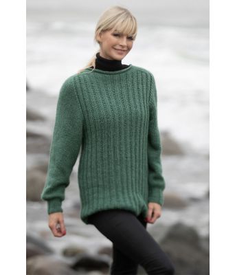 Skjønn grønn strikkegenser Kathrine Sørland - Viking 2036-7