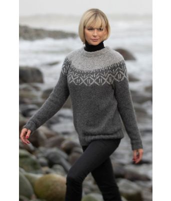 Stråle grå strikkegenser Kathrine Sørland - Viking 2036-8