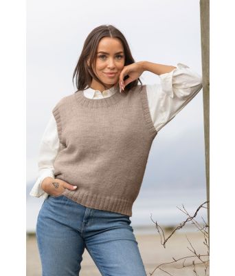 Beige Salvie strikket vest - Viking 2114-04-507