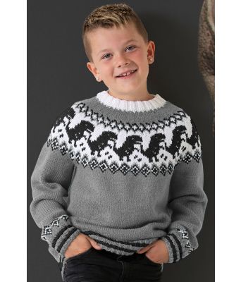 Grå dinosaurgenser med svart mønster - Viking 2131-06-513