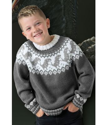 Mørkegrå dinosaurgenser med grått mønster - Viking 2131-06-515