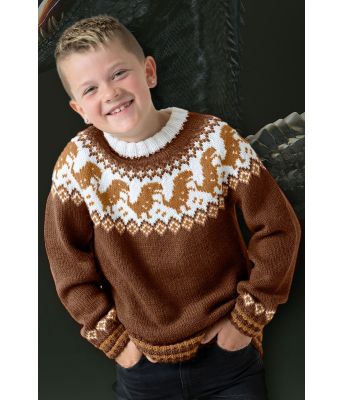 Kobberbrun dinosaurgenser med brunt mønster - Viking 2131-06-574