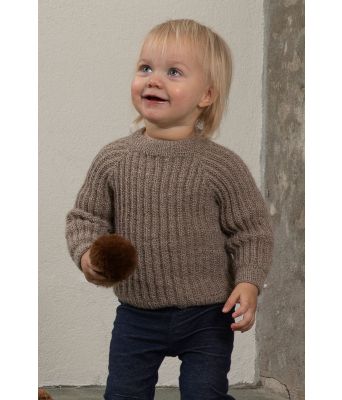 Tulle strikket genser med raglanfelling til barn - Viking 2204-04B