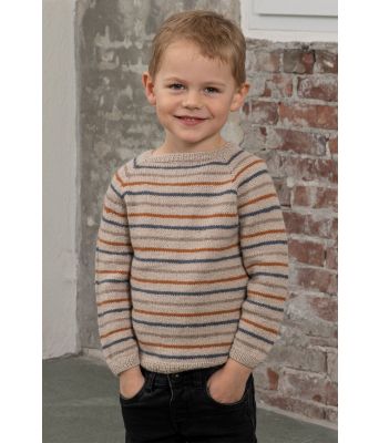 Pjokke stripete strikkegenser til barn - Viking 2204-06