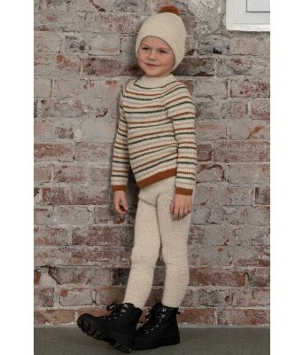 Rolling genser, bukse og lue med striper - Viking 2204-07C