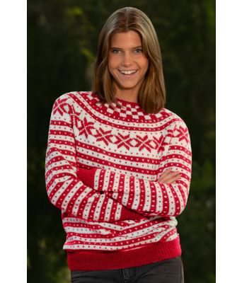 Julerød fanagenser med rundfelling - Viking 2207-2-560