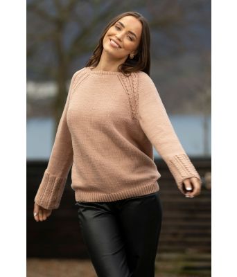 Persille strikket genser i bomullsgarn - Viking 2209-08