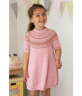 Lollipop strikket kjole med rundfelling - Viking 2222-04