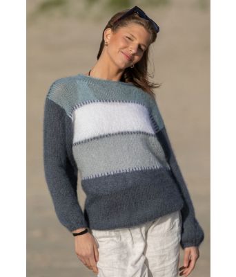 Hegre strikket genser med 4 striper - Viking 2224-7