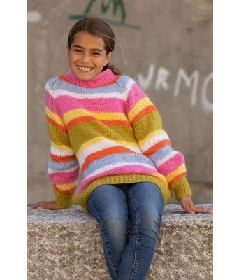 Malia genser stripete genser til jente - Viking 2228-2