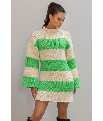 Pilea strikket kjole med brede striper - Viking 2234-3