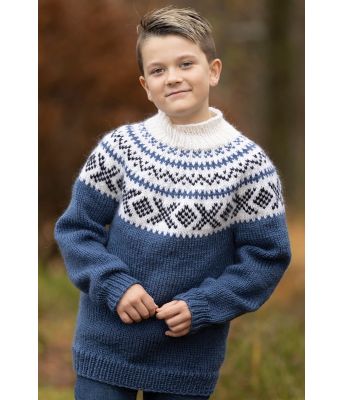 Blå Miranda genser til gutt/barn - Viking 2302-09A