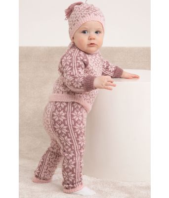 Ellinor sett med genser bukse og lue lys rosa - Viking 2304-03A