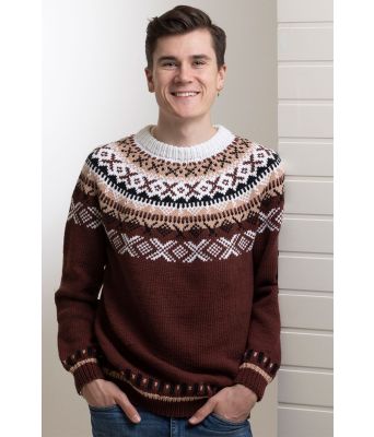 Brun Apal genser med rundfelling - Viking 2315-1C