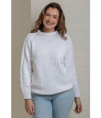 Hvit Lyng genser - Viking 2315-8A