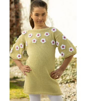 Inca strikkekjole med blomster - Viking 2317-1