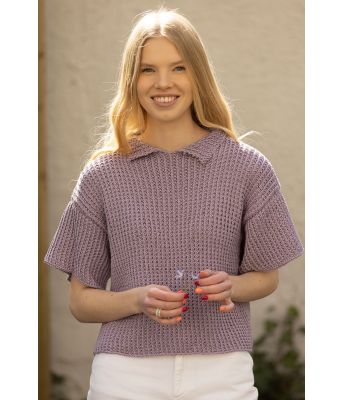 Orient strikket t-skjorte med krage - Viking 2318-5