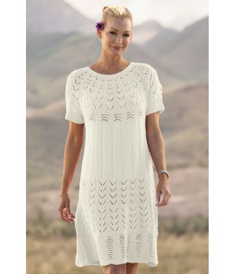 Moment strikket kjole i naturhvit - Viking 2320-5-402