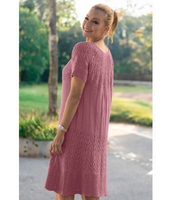Rødbrun Moment strikket kjole - Viking 2320-5-418