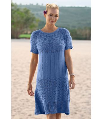 Himmelblå Moment strikket kjole - Viking 2320-5-425