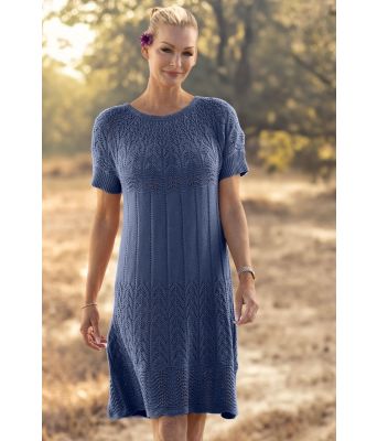 Mørkeblå Moment strikket kjole - Viking 2320-5-427