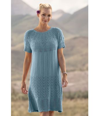 Petrolfarget Moment strikket kjole - Viking 2320-5-428