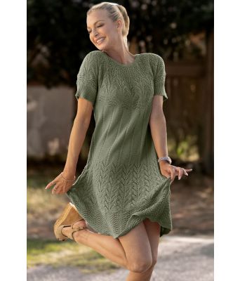 Grønn Moment strikket kjole - Viking 2320-5-434