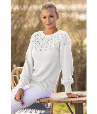 Hvit Una genser - Viking 2320-8-400