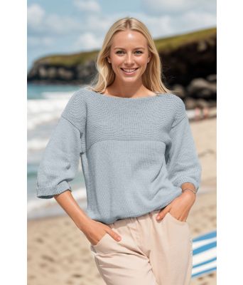 Lyseblå Praia t-skjorte med halvkorte ermer - Viking 2321-2-520