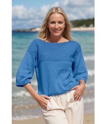Blå Praia strikket sommertopp - Viking 2321-2-523