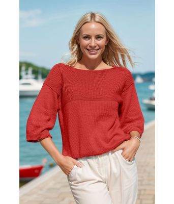 Praia strikket- t-skjorte i brent oransje - Viking 2321-2-554