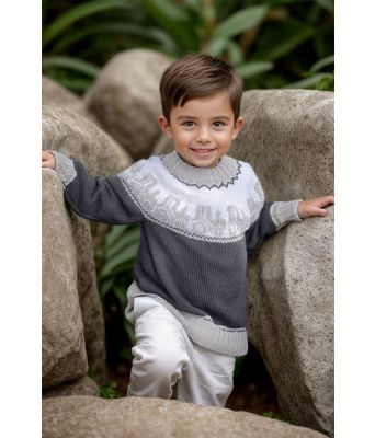 Mørk grå Traktor genser - Viking-2323-1-415-413