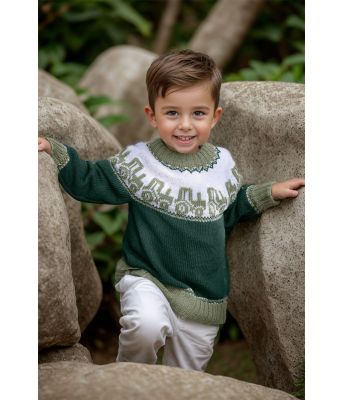 Skogsgrønn Traktor genser - Viking 2323-1-433-434