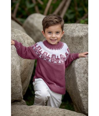 Burgunder Traktor genser - Viking-2323-1-462-462