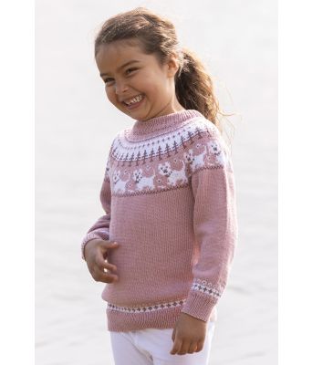 Hunde strikket rosa genser med hund - Viking 2323-6B